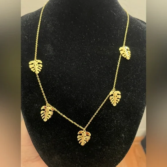 Rachel Zoe Gold Leaf Necklace - Picture 2 of 2